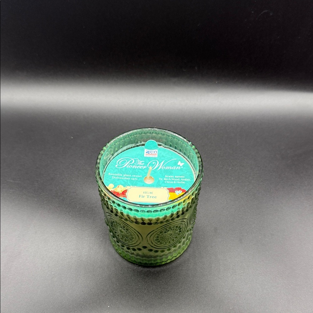 The Pioneer Woman Green Glass Candle